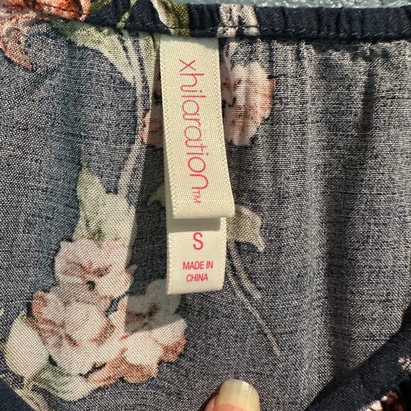 Xhiliration size small floral sundress Cutouts Pretty Cottage Boho Mini Micro - Picture 7 of 9